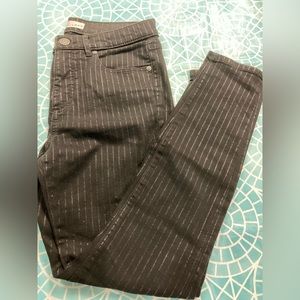 💛TODAY***$15***Loft black denim pants with black metallic pinstripes.